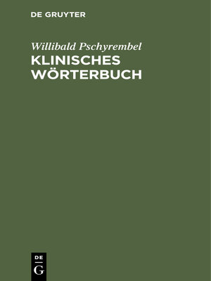 cover image of Klinisches Wörterbuch